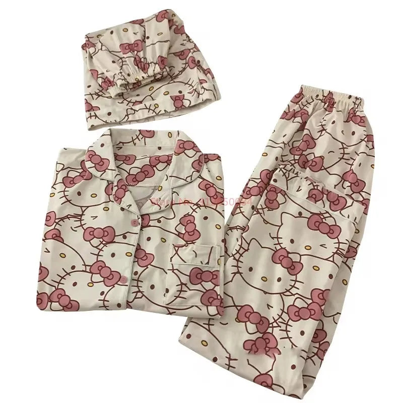 Sanrio Hello Kitty Long Short Pajama Set for Girls by Cralom