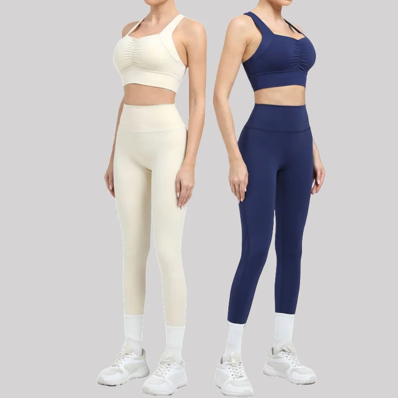 Cralom Seamless Yoga Set: Sports Bra & Butt Lifting High Waist Leggings