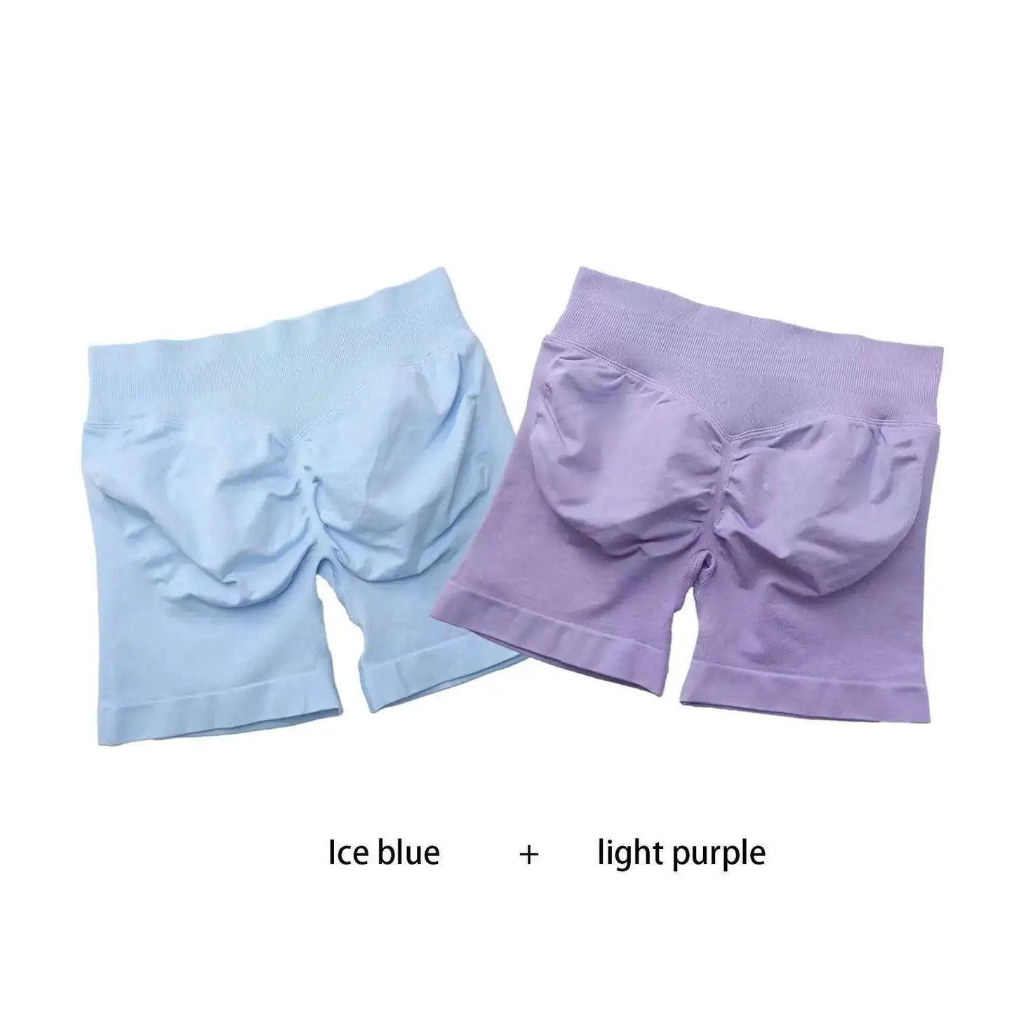Cralom Seamless Leggings Gym Shorts Set for Women - Push-up Fitness Bottoms