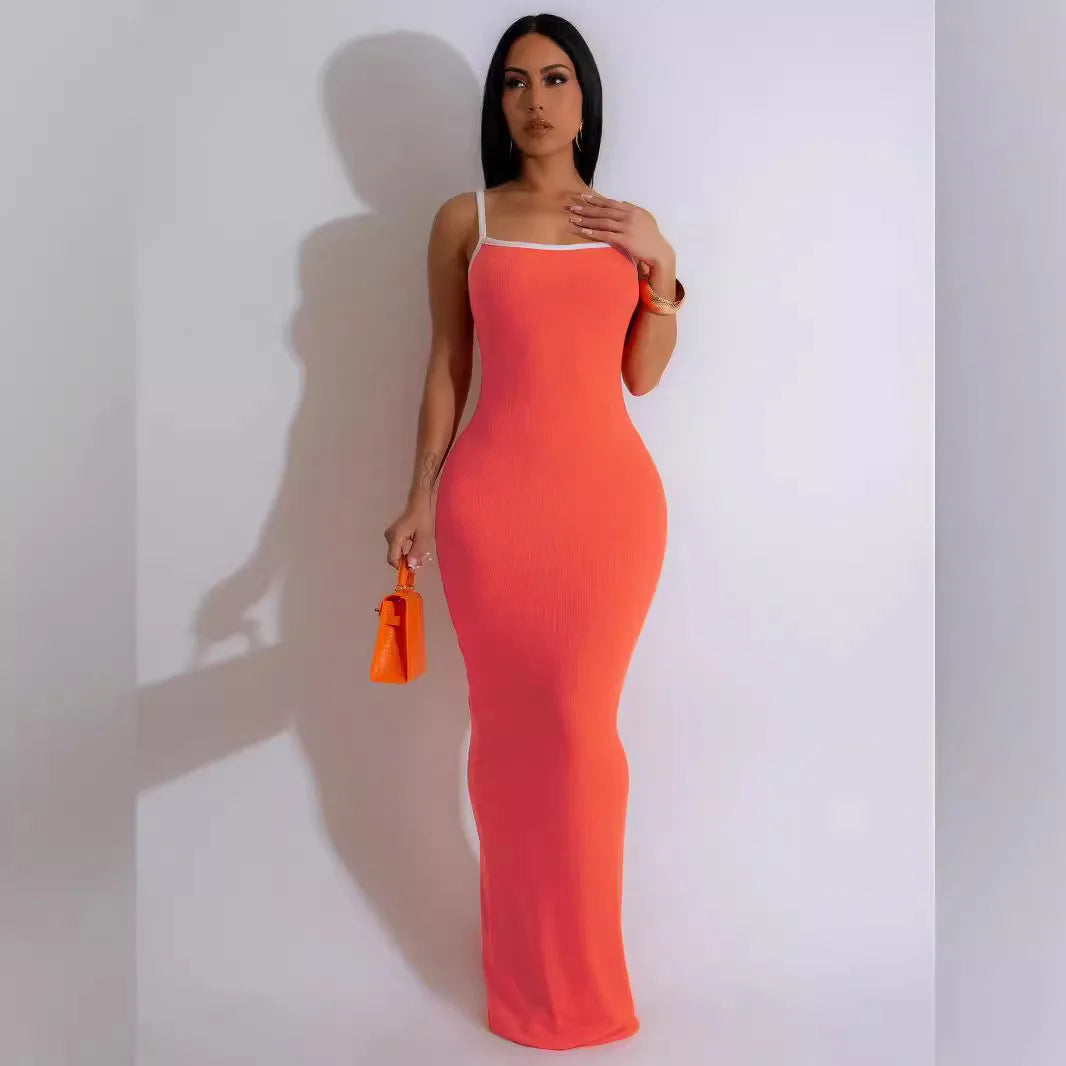 Cralom Summer 2025 Suspender Slim Fit Dress