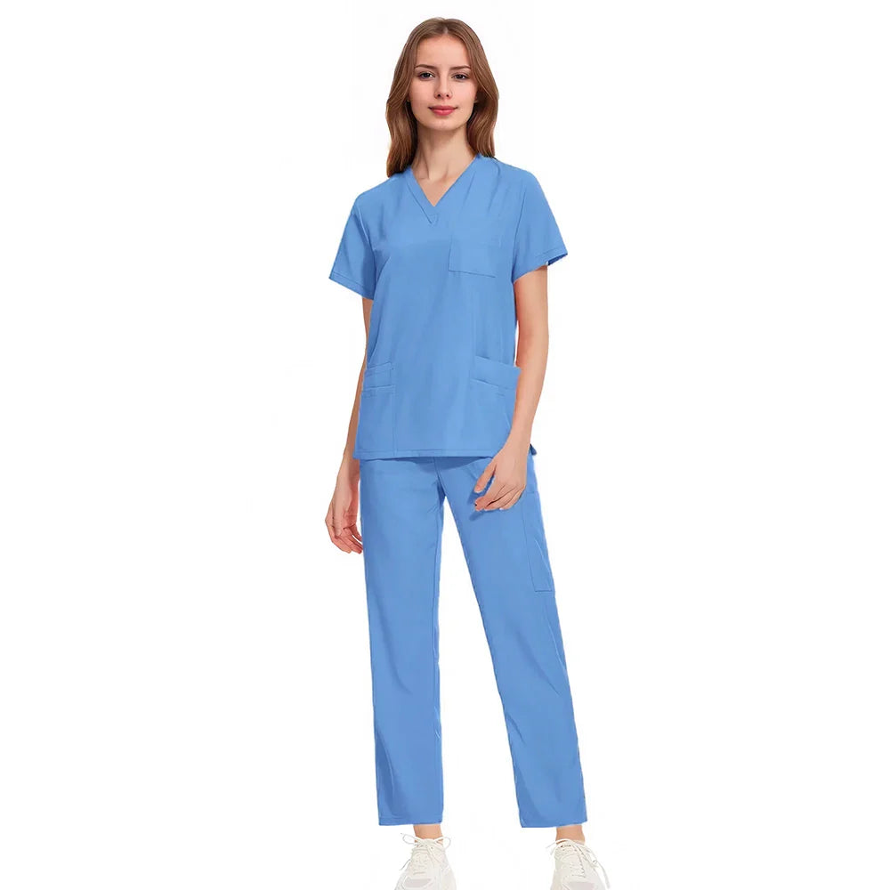 Cralom Medical Professional Scrub Set: Doctor Nurse Uniform for Hospital Beauty Salon