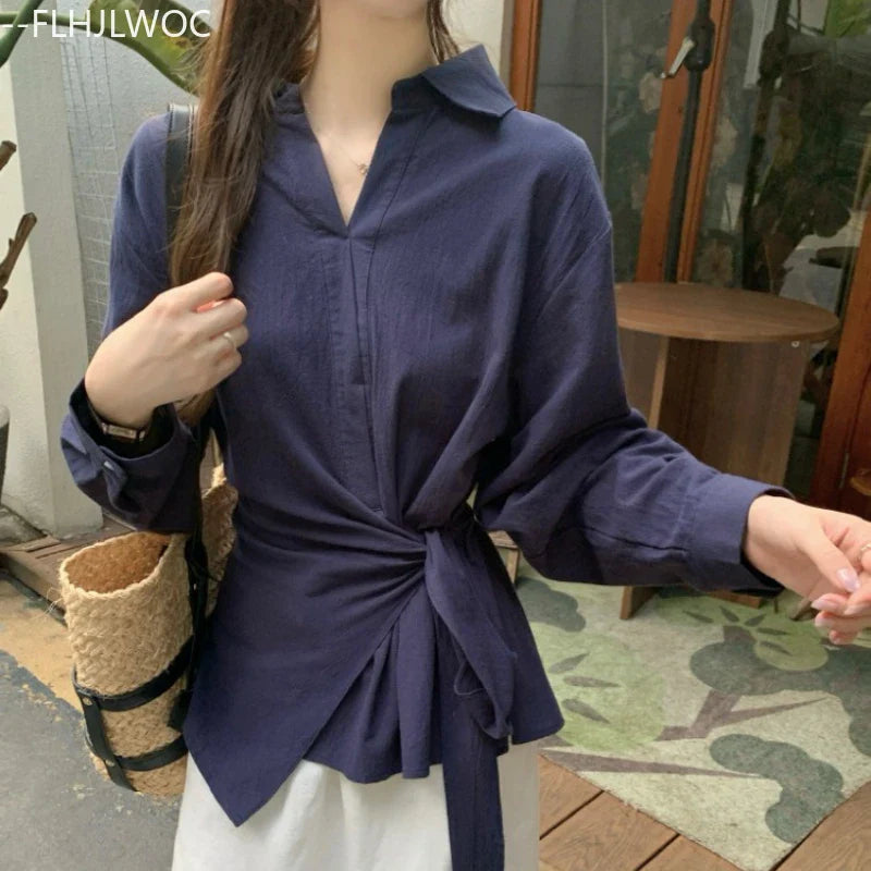 Cralom Lace-Up Peplum Top | Square Neck Design Blouse