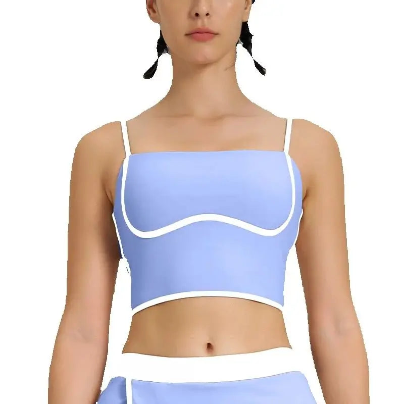 Cralom Women's Tennis Set: Vest & Skirt Fitness Yoga Gym Sportswear