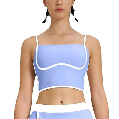 Cralom Women's Tennis Set: Vest & Skirt Fitness Yoga Gym Sportswear