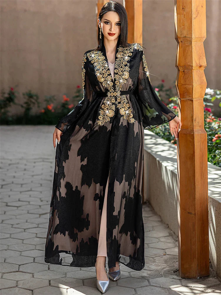 Cralom Black Kimono Abaya Set - Cralom Collection
