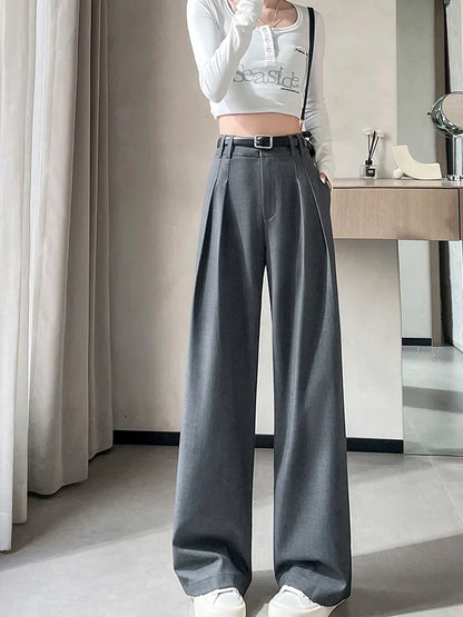 Cralom Women's Vintage Office Capris High Waist Pants