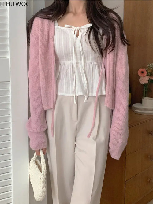Cralom Peplum Ruffles Bow Tie Crop Top - White Square Neck Blouse