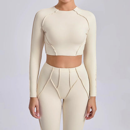 Cralom Yoga Tight Long Sleeve Top for Women's Fitness and Workout