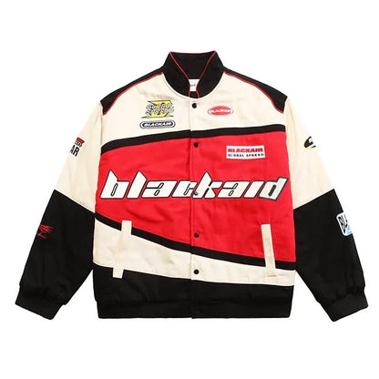 Cralom Flocking Baseball Uniform Jacket: Y2K Retro Vintage Lovers Motorcycle Casual Coat