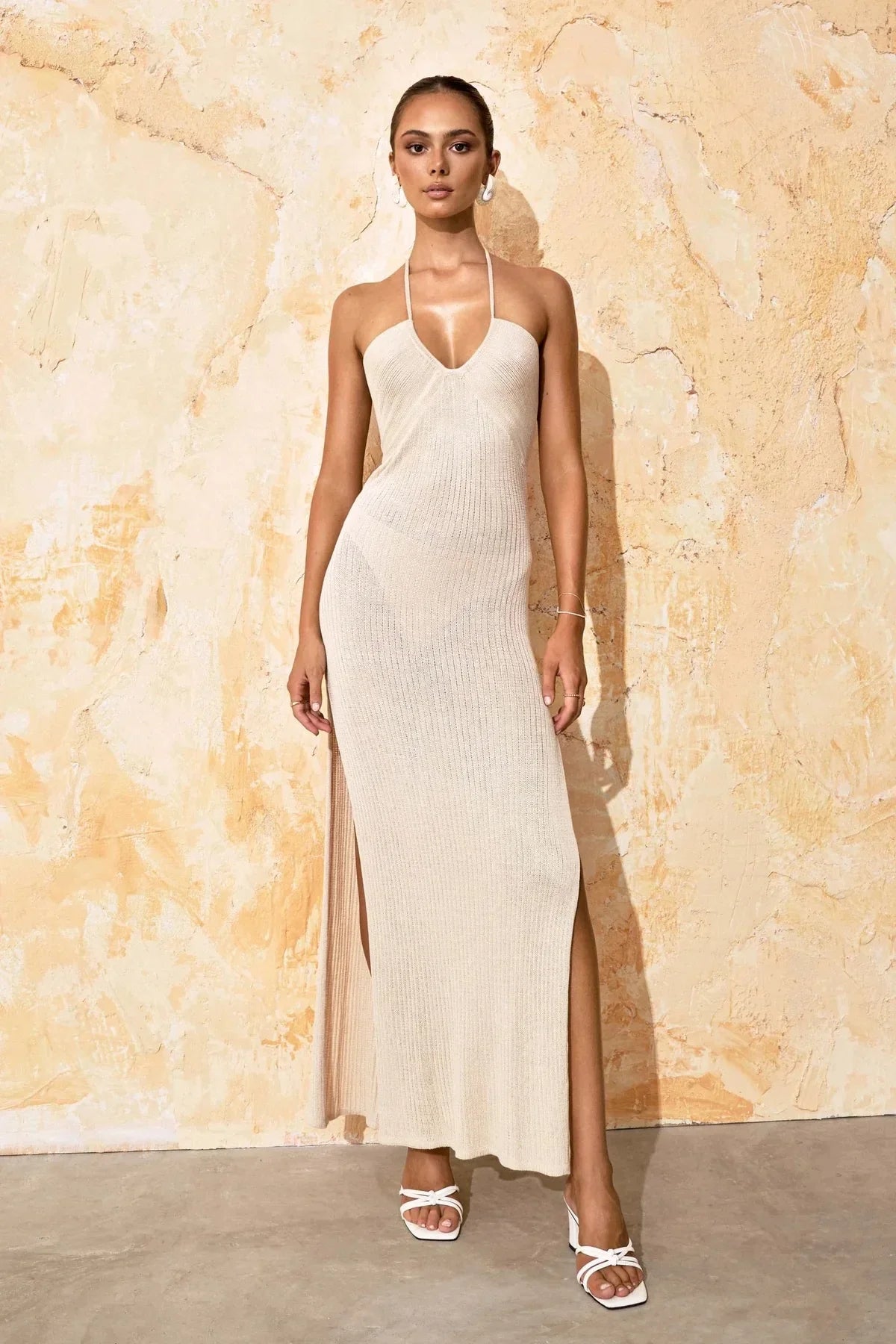 Cralom Cross Tie Slit Long Beach Dress | Summer 2025