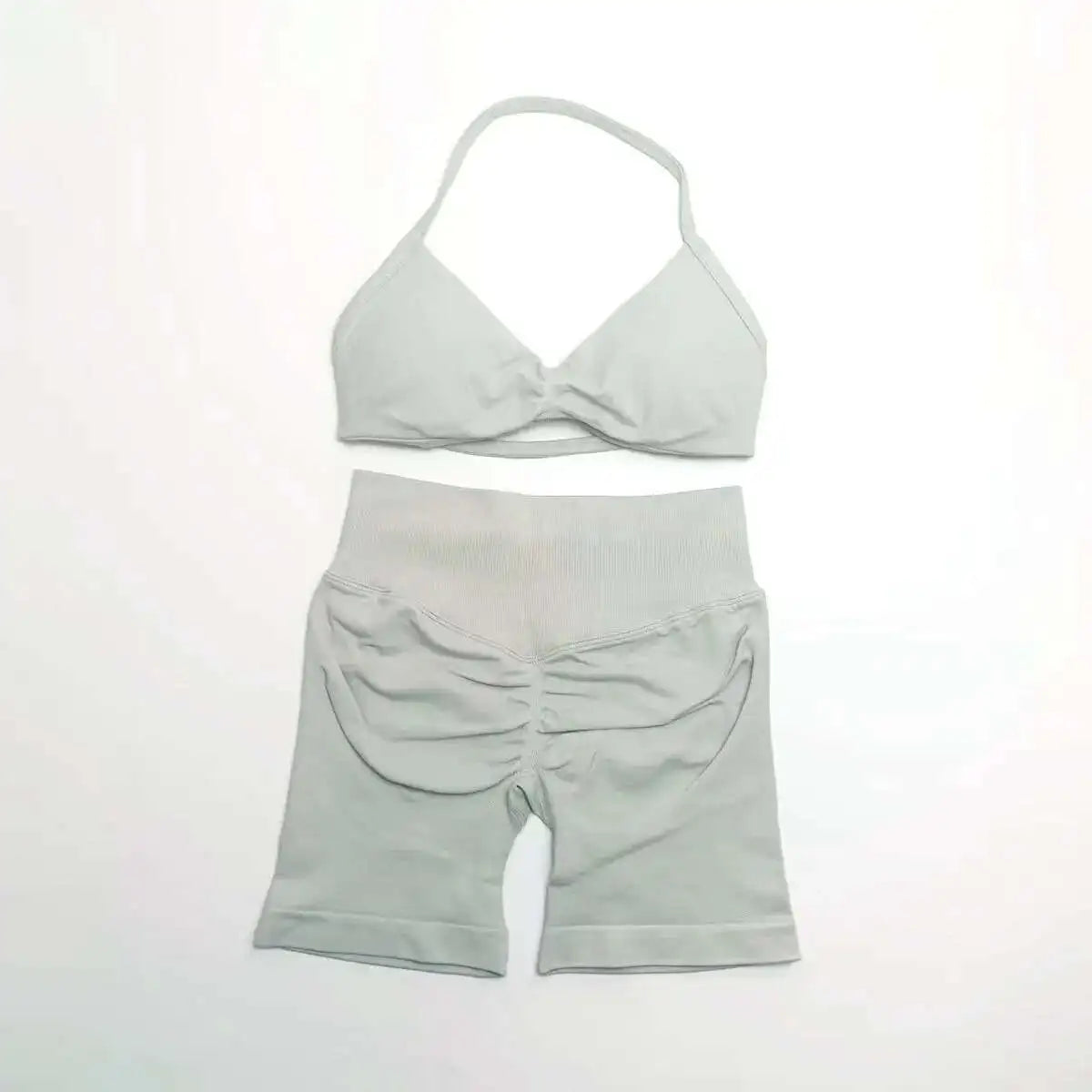 Cralom Strappy Bra & Shorts Yoga Set for Women - Pilates Fitness Sportswear