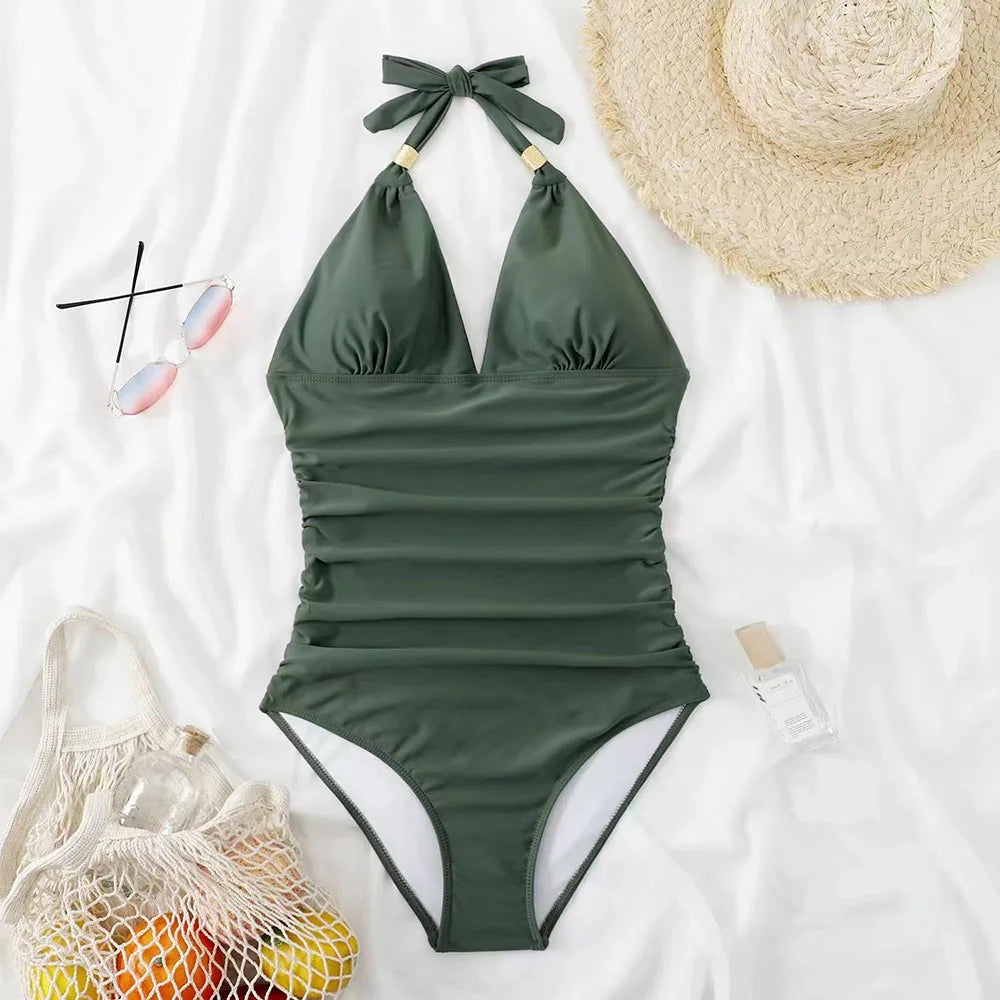 Cralom 2025 One Piece Push Up Swimsuit Monokini for Women