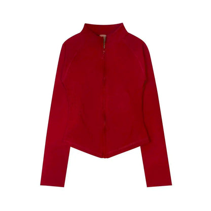 Cralom Zippy Jacket: Women's Seamless Active Wear Gym Top for Running, Yoga & Pilates