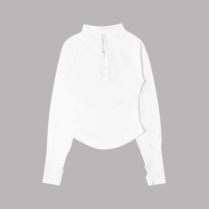 Cralom Seamless Half Zip Gym Top - Women's Yoga Fitness Jacket