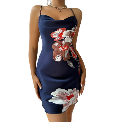 Cralom Thin Ice Silk Nightgown Set, Backless Camisole Skirt, Sexy Women's Lingerie