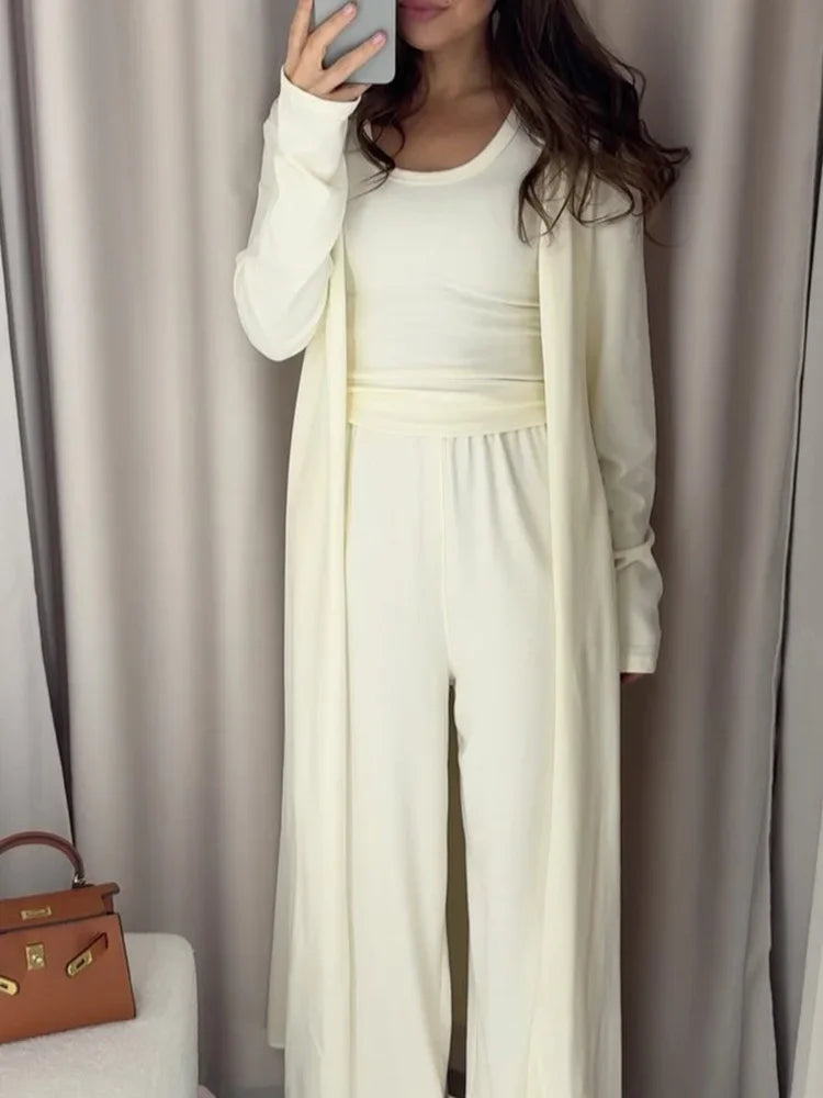 Cralom 3-Piece Summer Club Set: Jacket, Vest, Wide-Leg Trousers