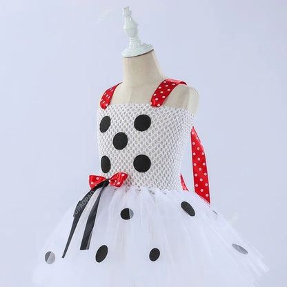 Cralom Dalmatians Mesh Tutu Dress for Girls