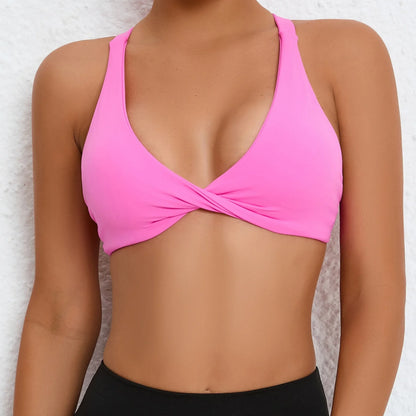 Cralom Naked-Feel Yoga Bra: Quick-Dry Cross Back Fitness Bra for Women