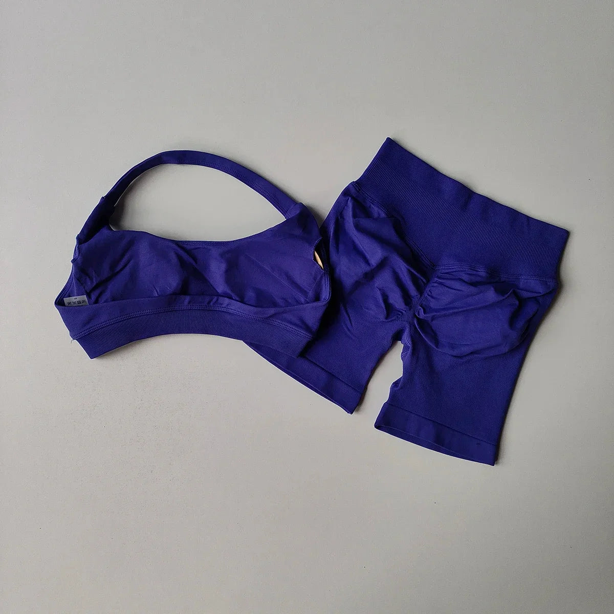 Cralom Seamless Impact Halter Yoga Bra Set with Scrunch But Gym Legging
