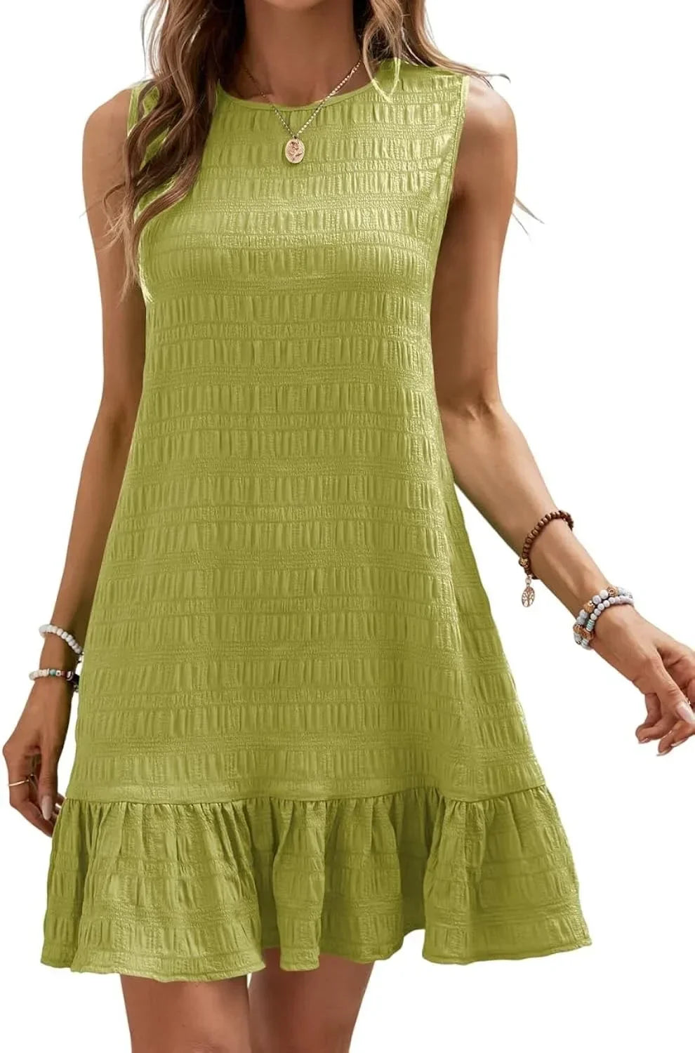 Cralom Women's Summer A-Line Midi Dress - Elegant Vintage Casual Loose Short Dresses