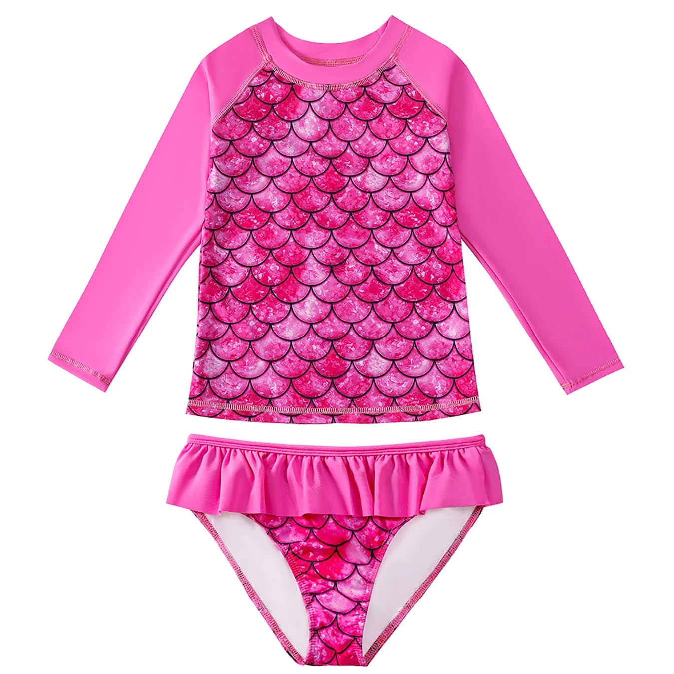 Cralom 3D Scale Print 2-Piece Kids Girl Swim Set