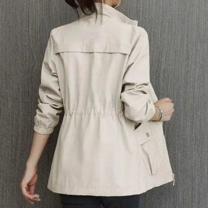 Cralom Khaki Windbreaker Jacket: Modern, High Quality & Elegant Outerwear for Women