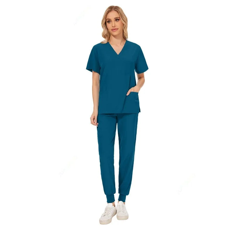 Cralom Pharmacy Nurse Uniform Set for Hospital Doctor Workwear