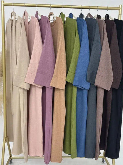 Cralom Ramadan Eid Abaya Dubai Modest Dress Muslim Prayer Kaftan Robe