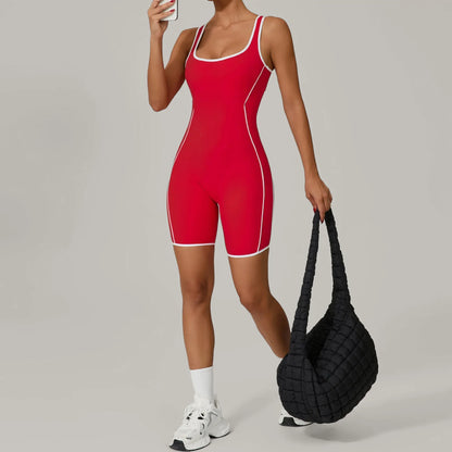 Cralom Seamless Yoga Romper: Fashion Open Back Sculpting Bodysuit