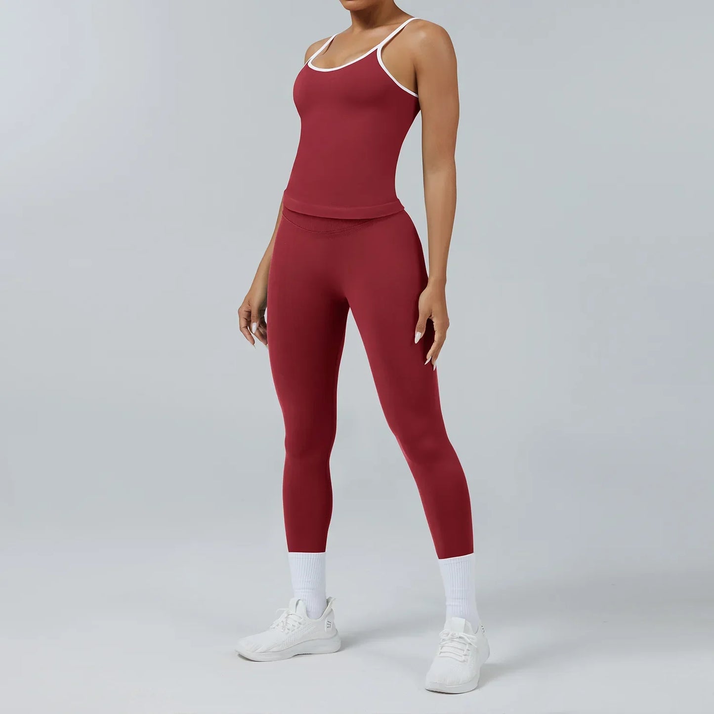 Cralom Yoga Set: Backless Sports Vest & Quick-Dry Leggings for Gym & Pilates