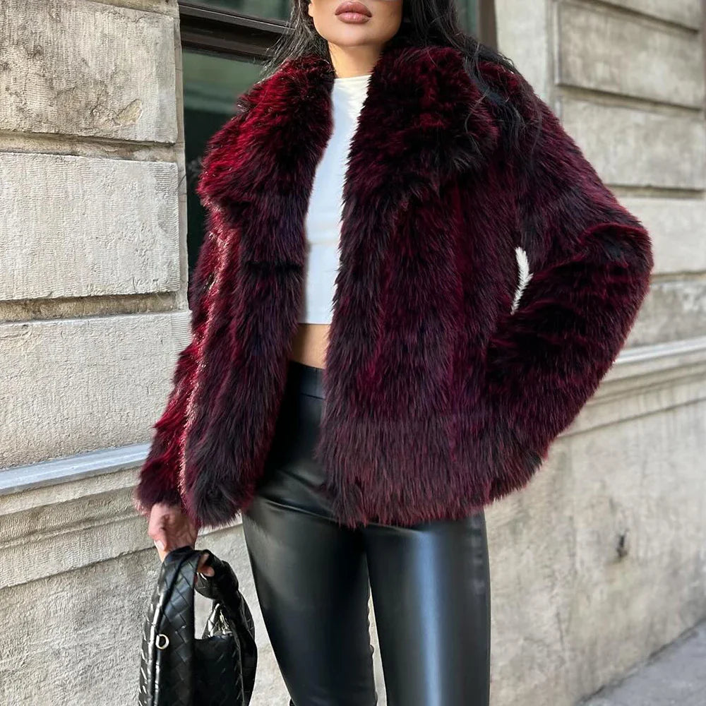 Cralom Lapel Button Jacket, Long Sleeve Coat, Designer Fashion Style for Women
