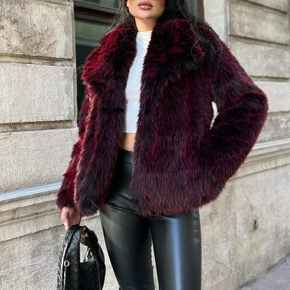 Cralom Lapel Button Jacket, Long Sleeve Coat, Designer Fashion Style for Women