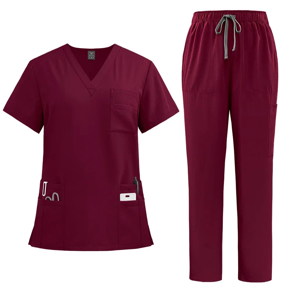 Cralom Unisex Medical Scrubs Set - Nursing Uniform for Clinical Work.