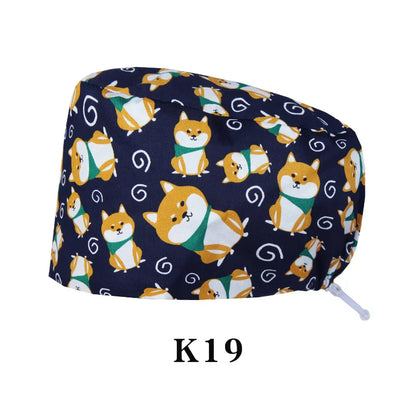 Cralom Shiba Inu Surgeon Scrub Cap - Unisex Surgical Hat in Cute Design