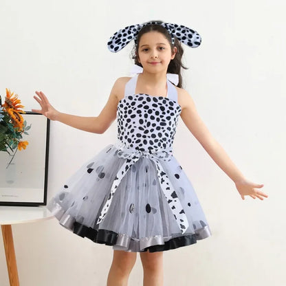 Cralom Dot Prints Pageant Tutu Costume Set - Girls