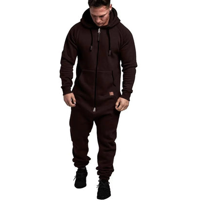 Cralom Men's Hooded Fleece Jumpsuit - Premium Workwear Set