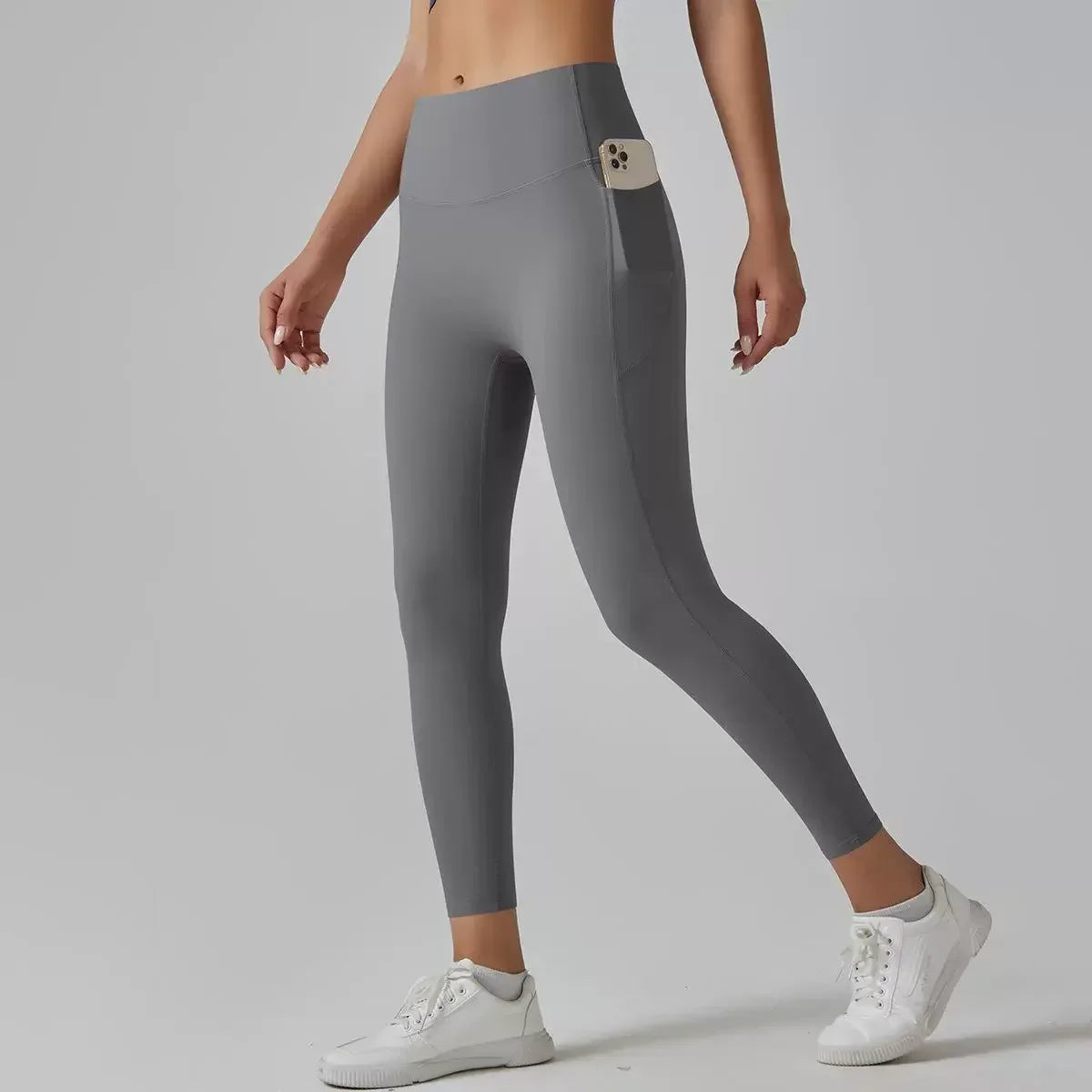 Cralom High Waist Yoga Pants with Side Pockets & Hip Scrunch