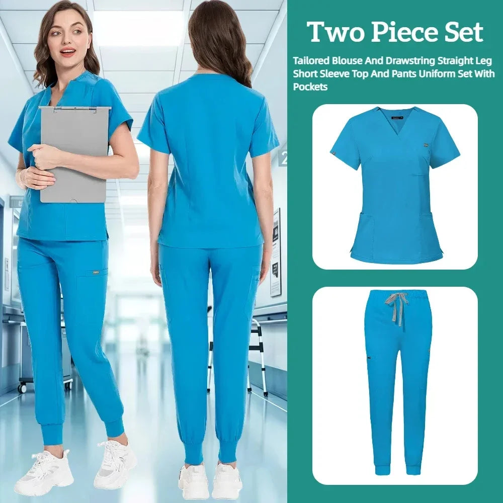Cralom Nursing Scrub Top - Unisex Solid Color Uniform