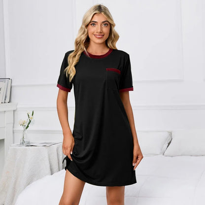 Cralom Soft Short Sleeve Summer Nightgown - Lightweight Women's Sleepdress