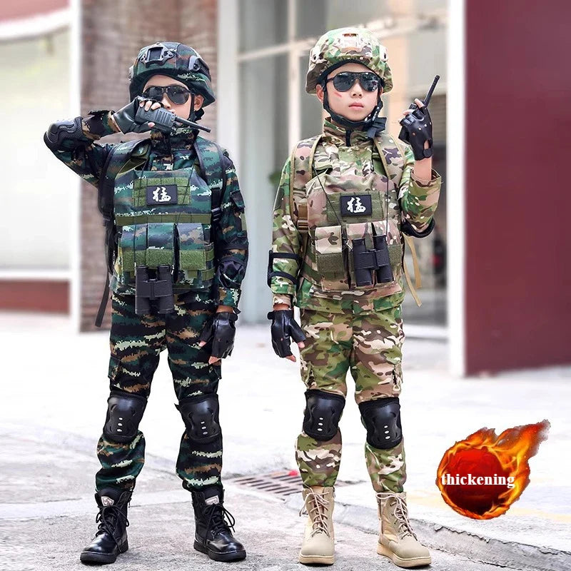 Cralom Camo Military Uniform Costume for Kids - Halloween & Play