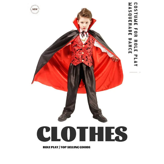 Cralom Boys Vampire Cosplay Costume Kids Halloween Carnival Party Outfit