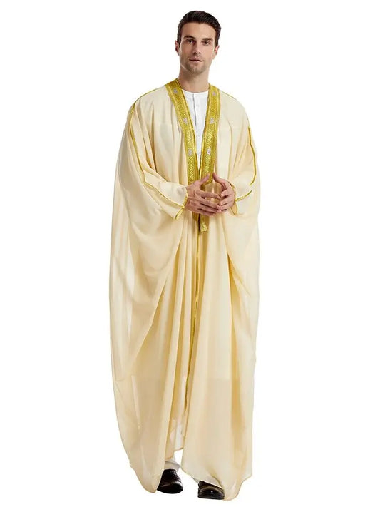Cralom Men's Ramadan Abayas: Muslim Prayer Robe Keftan