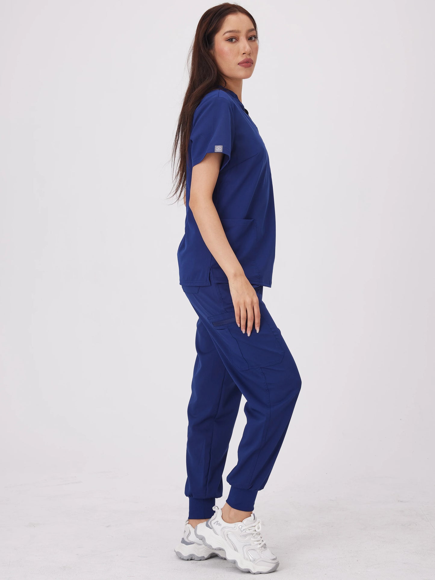 Cralom Multicolor Beauty Scrubs Set for Women: Top + Straight Pant Uniform