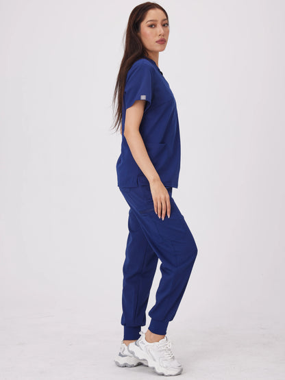 Cralom Multicolor Beauty Scrubs Set for Women: Top + Straight Pant Uniform