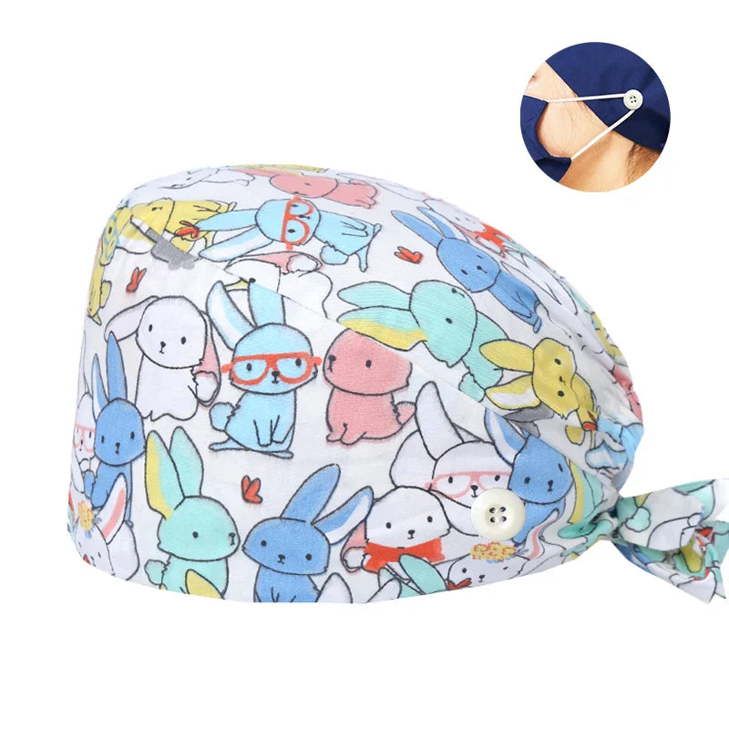 Cralom Cotton Scrub Cap for Men and Women
