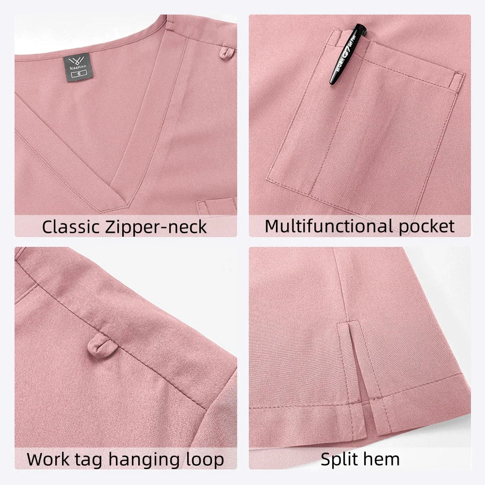 Cralom Premium Nurse Scrubs Set - Clinical Style for Anti-Wrinkle Medical Uniforms