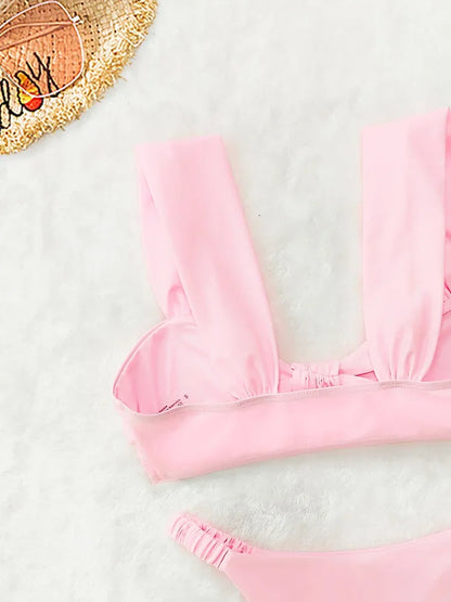 Cralom 2025 Split High Waist Bikini Set - Summer Swimwear Fashion