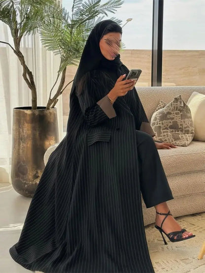 Cralom Shiny Satin Batwing Kimono Abaya Dubai Luxury Muslim Kaftan Robe