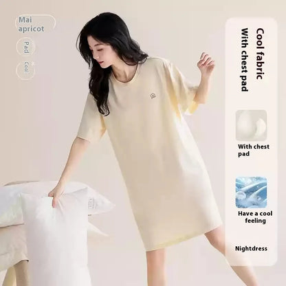 Cralom Modal Nightgown with Chest Pads, 2025 New Simple Pajamas