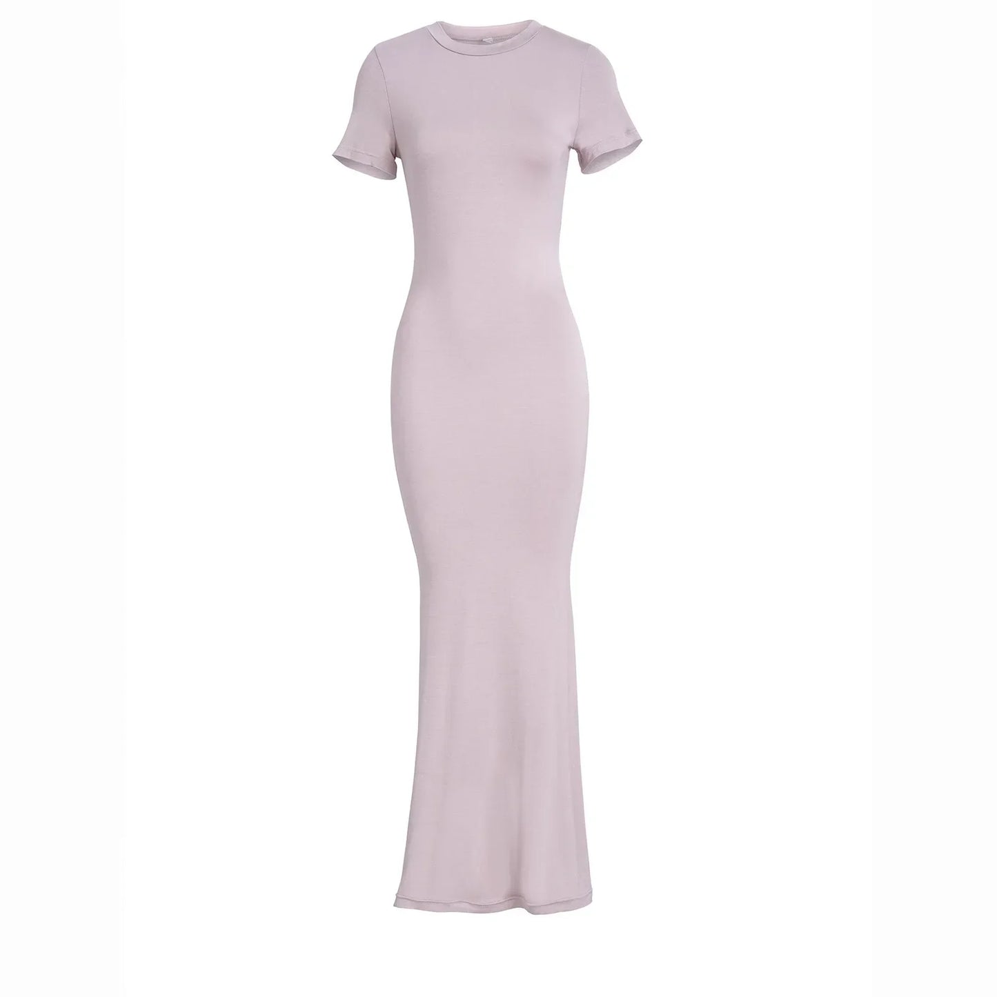 Cralom Round Neck Short-Sleeved Slim Fit Long Dress